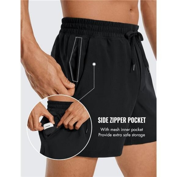 Mens 5 Inch Workout Shorts Lightweight Quick Dry Gym Running Shorts Pockets - Picture 5 of 7